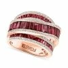 Cheap ✔️ EFFY Collection EFFY® Ruby (3-3/4 Ct. T.w.) & Diamond (3/4 Ct. T.w.) Crossover Statement Ring In 14k Rose Gold 👏
