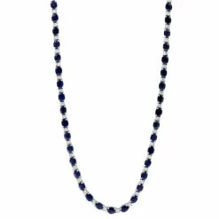Top 10 ⭐ EFFY Collection EFFY® Sapphire (12-3/4 Ct. T.w.) & Diamond (1/5 Ct. T.w.) 18 Collar Necklace In 14k Sterling Silver. ✔️