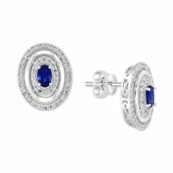 Budget 🔔 EFFY Collection EFFY® Sapphire (5/8 Ct. T.w.) & Diamond (1/3 Ct. T.w.) Stud Earrings In 14k White Gold ⭐