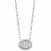 Buy 🎉 EFFY Collection EFFY® Diamond Oval 18 Pendant Necklace (1/3 Ct. T.w.) In 14k White Gold 😍