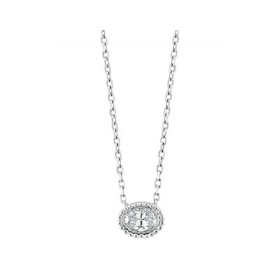 Buy 🎉 EFFY Collection EFFY® Diamond Oval 18 Pendant Necklace (1/3 Ct. T.w.) In 14k White Gold 😍 - Image 2