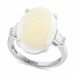 Coupon 😍 EFFY Collection EFFY® Opal (7 Ct. T.w.) And Diamond (1/4 Ct. T.w.) Ring In 14k White Gold 🥰