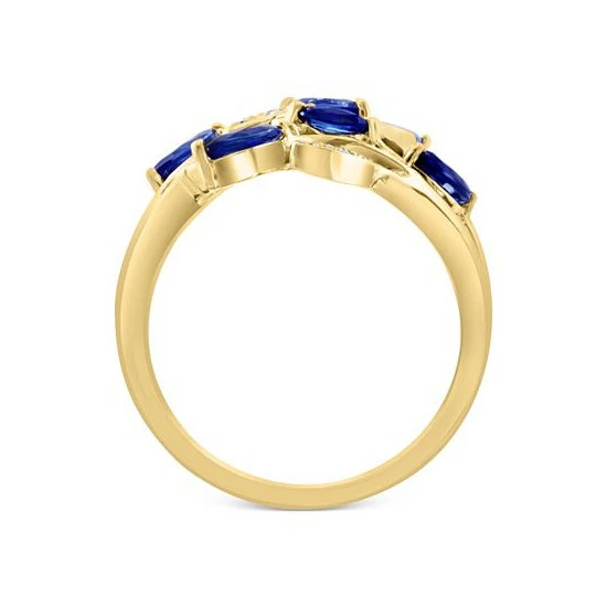Buy 😀 EFFY Collection EFFY® Sapphire (1-1/6 Ct. T.w.) & Diamond (1/4 Ct. T.w.) Vine Ring In 14k Gold 🔥 - Image 3