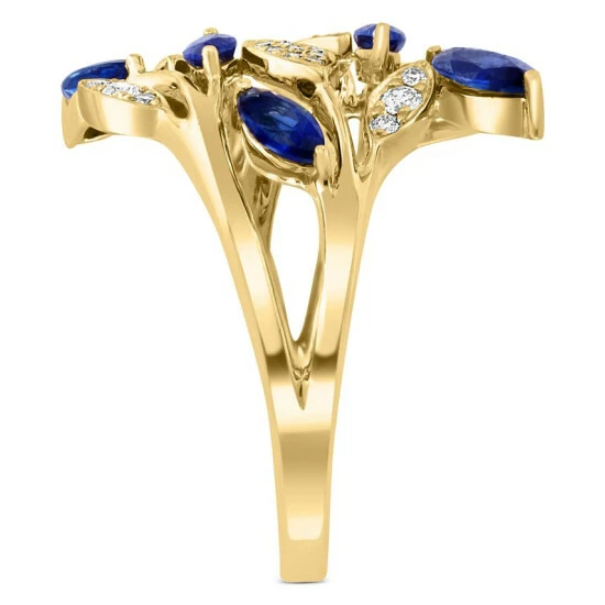 Buy 😀 EFFY Collection EFFY® Sapphire (1-1/6 Ct. T.w.) & Diamond (1/4 Ct. T.w.) Vine Ring In 14k Gold 🔥 - Image 4