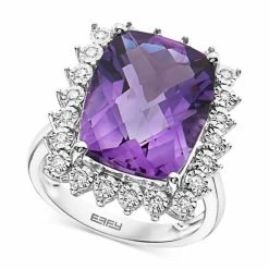 Wholesale ✔️ EFFY Collection EFFY® Amethyst (9-7/8 Ct. T.w.) & Diamond (1/5 Ct. T.w.) Ring In 14k White Gold 😀