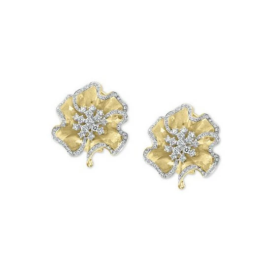 Coupon 🌟 EFFY Collection EFFY® Diamond Flower Stud Earrings (1-5/8 Ct. T.w.) In 14k Gold Yellow Gold 🔔 - Image 3