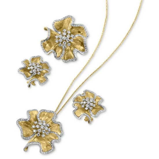 Coupon 🌟 EFFY Collection EFFY® Diamond Flower Stud Earrings (1-5/8 Ct. T.w.) In 14k Gold Yellow Gold 🔔 - Image 4