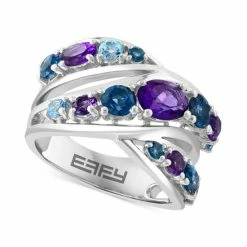 Buy 🧨 EFFY Collection EFFY® Multi-Gemstone Crossover Ring (2-7/8 Ct. T.w.) In Sterling Silver Multi Gemstone 🔔