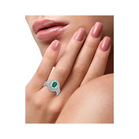 Cheapest 💯 EFFY Collection EFFY® Emerald (3/4 Ct. T.w.) & Diamond (3/8 Ct. T.w.) Statement Ring In 14k White Gold 🧨 - Image 2
