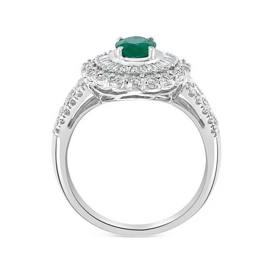 Cheapest 💯 EFFY Collection EFFY® Emerald (3/4 Ct. T.w.) & Diamond (3/8 Ct. T.w.) Statement Ring In 14k White Gold 🧨 - Image 3