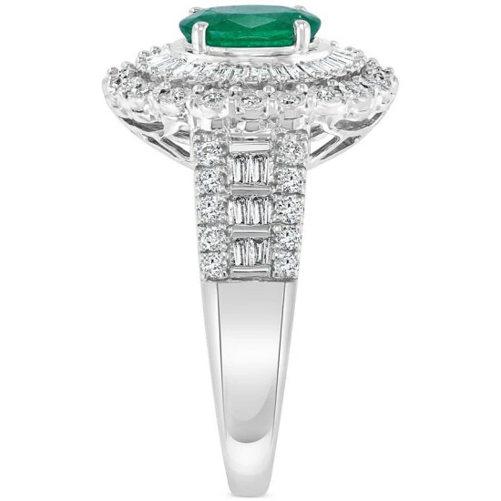 Cheapest 💯 EFFY Collection EFFY® Emerald (3/4 Ct. T.w.) & Diamond (3/8 Ct. T.w.) Statement Ring In 14k White Gold 🧨 - Image 4