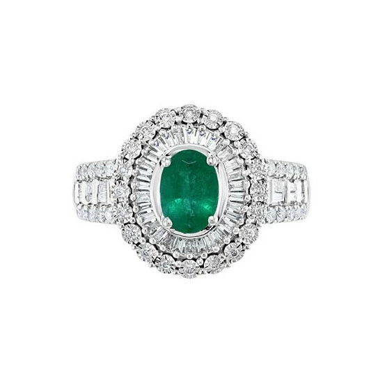 Cheapest 💯 EFFY Collection EFFY® Emerald (3/4 Ct. T.w.) & Diamond (3/8 Ct. T.w.) Statement Ring In 14k White Gold 🧨 - Image 5