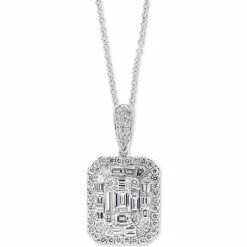 Budget ⭐ EFFY Collection EFFY® Diamond Cluster 18 Pendant Necklace (1-3/4 Ct. T.w.) In 14k White Gold ✨