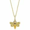 Promo 🌟 EFFY Collection EFFY® Yellow Sapphire (3/4 Ct. T.w.) & Black & White Diamond Accent 18 Bee Pendant Necklace In 14k Gold ✔️