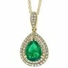 Best reviews of ❤️ EFFY Collection EFFY® Emerald (1-1/3 Ct. T.w.) & Diamond (1/4 Ct. T.w.) 18 Pendant Necklace In 14k Gold 🔥