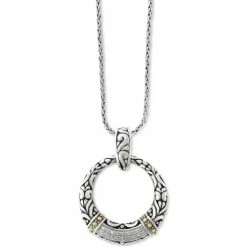 Brand new 👍 EFFY Collection EFFY® Diamond Filigree Circle 18 Pendant Necklace (7/8 Ct. T.w.) In Sterling Silver & 18k Gold Sterling Silver & Yellow Gold 🌟