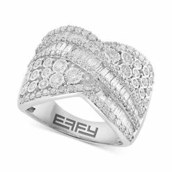 Budget 🎁 EFFY Collection EFFY® Diamond Baguette & Round Multirow Crossover Ring (1-7/8 Ct. T.w.) In 14k White Gold 🎁
