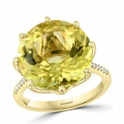 Top 10 😉 EFFY Collection EFFY® Lemon Quartz (9 Ct. T.w.) & Diamond (1/20 Ct. T.w.) Ring In 14k Gold 🧨