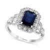Best Pirce 🥰 EFFY Collection EFFY® Sapphire (1-1/2 Ct. T.w.) & Diamond (1/3 Ct. T.w.) Statement Ring In 14k White Gold ⭐