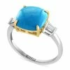 Discount ⭐ EFFY Collection EFFY® Turquoise & Diamond (1/6 Ct. T.w.) Ring In 14k Two-Tone Gold 14k White Gold 👏