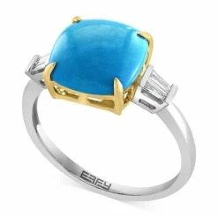 Discount ⭐ EFFY Collection EFFY® Turquoise & Diamond (1/6 Ct. T.w.) Ring In 14k Two-Tone Gold 14k White Gold 👏