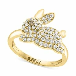 Hot Sale 🤩 EFFY Collection Espresso Diamond (5/8 Ct. T.w.) Bunny Ring In 14k Yellow Gold 🛒