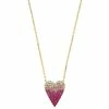 New 🥰 EFFY Collection EFFY® Pink Sapphire (5/8 Ct. T.w.) & Diamond (1/5 Ct. T.w.) Ombré Heart 18 Pendant Necklace In 14k Gold 😍