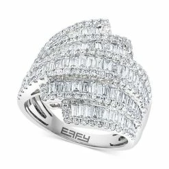 Flash Sale 🎉 EFFY Collection EFFY® Diamond Baguette Multirow Statement Ring (7/8 Ct. T.w.) In 14k White Gold ⭐