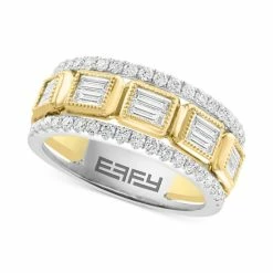 Flash Sale 🔥 EFFY Collection EFFY® Diamond Round & Baguette Band (1 Ct. T.w.) In 14k Gold & White Gold Two Toned ✔️