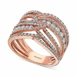 Discount 🎁 EFFY Collection EFFY® Diamond Openwork Statement Ring (1-1/3 Ct. T.w.) In 14k Rose Gold 😀