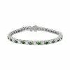 Coupon 🎁 EFFY Collection EFFY® Emerald (2-5/8 Ct. T.w.) & Diamond (2-1/6 Ct. T.w.) Tennis Bracelet In 14k White Gold 🧨