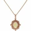 Best Pirce ❤️ EFFY Collection Diamond (1/6 C.t. T.w.) And Opal (5/8 C.t. T.w.) Pendant In 14K Rose Gold 🧨