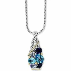 Outlet ⌛ EFFY Collection EFFY® Multi-Gemstone Two-Tone Pendant Necklace (5 Ct. T.w.) In Sterling Silver & 18k Gold-Plate Silver/gol 🔔