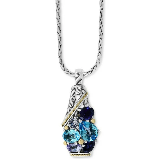 Outlet ⌛ EFFY Collection EFFY® Multi-Gemstone Two-Tone Pendant Necklace (5 Ct. T.w.) In Sterling Silver & 18k Gold-Plate Silver/gol 🔔