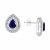 Coupon 🤩 EFFY Collection EFFY® Sapphire (1-3/8 Ct. T.w.) & Diamond (5/8 Ct. T.w.) Halo Stud Earrings In 14k White Gold 🥰