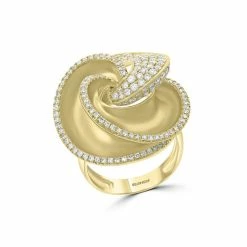 Best Pirce 🛒 EFFY Collection EFFY® Diamond Pavé Flower Statement Ring (1-1/2 Ct. T.w.) In 14k Gold Yellow Gold ✨