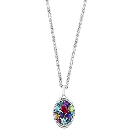 Buy 🌟 EFFY Collection EFFY® Multi-Stone (4-1/5 Ct. T.w.) And Diamond (1/4 Ct. T.w.) 18 Pendant Necklace In Sterling Silver Multi Gemstones 🔔