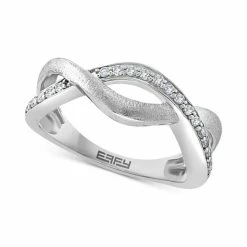 Hot Sale ✔️ EFFY Collection EFFY® Diamond Crossover Ring (1/5 Ct. T.w.) In Sterling Silver Or 14k Gold-Plated Sterling Silver 😉