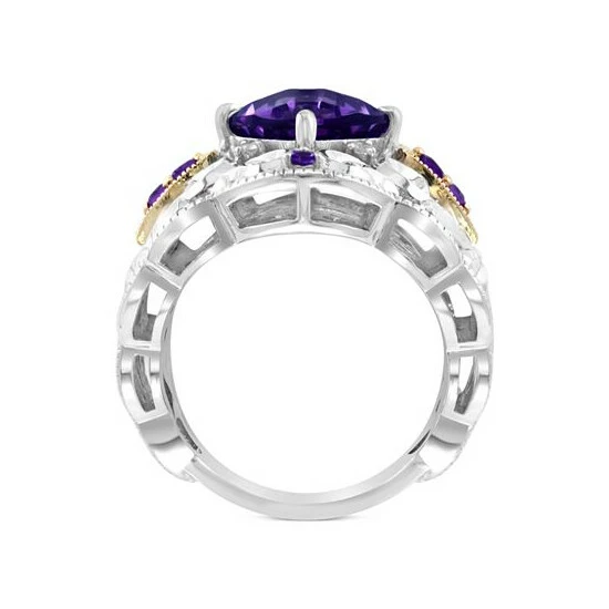 Wholesale 💯 EFFY Collection EFFY® Amethyst (2-7/8 Ct. T.w.) & White Sapphire (1/20 Ct. T.w.) Filigree Statement Ring In 14k Gold & Sterling Silver ✨ - Image 3
