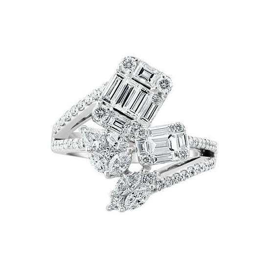 Discount 😉 EFFY Collection EFFY® Diamond Multi-Cut Cluster Ring (1-3/4 Ct. T.w.) In 18k White Gold 🌟 - Image 3