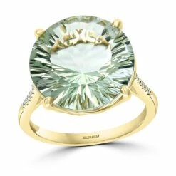 Cheap 🎁 EFFY Collection EFFY® Green Quartz (9-1/2 Ct. T.w.) & Diamond (1/20 Ct. T.w.) Statement Ring In 14k Gold Yellow Gol 🌟