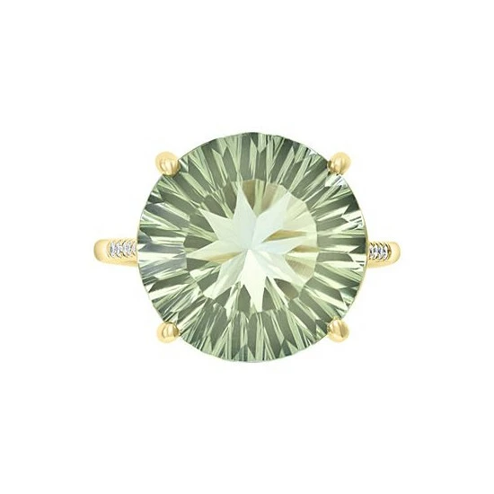 Cheap 🎁 EFFY Collection EFFY® Green Quartz (9-1/2 Ct. T.w.) & Diamond (1/20 Ct. T.w.) Statement Ring In 14k Gold Yellow Gol 🌟 - Image 2