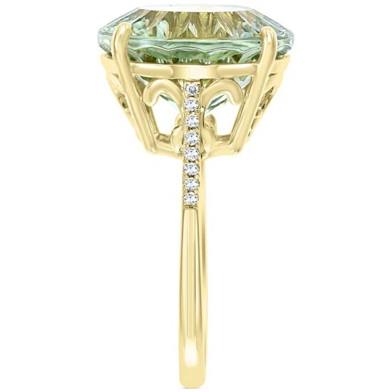 Cheap 🎁 EFFY Collection EFFY® Green Quartz (9-1/2 Ct. T.w.) & Diamond (1/20 Ct. T.w.) Statement Ring In 14k Gold Yellow Gol 🌟 - Image 4