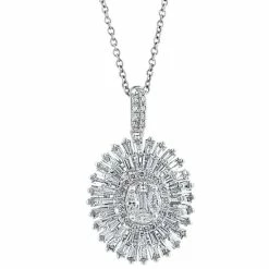Buy ❤️ EFFY Collection EFFY® Diamond Multi-Cut Halo Cluster 18 Pendant Necklace (1-5/8 Ct. T.w.) In 14k White Gold 🔥