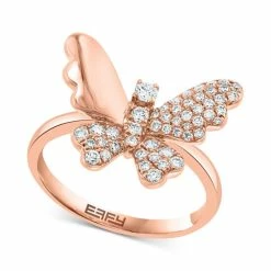 Buy 🤩 EFFY Collection EFFY® Diamond Butterfly Ring (1/2 Ct. T.w.) In 14k Rose Gold ✔️