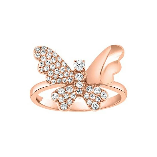 Buy 🤩 EFFY Collection EFFY® Diamond Butterfly Ring (1/2 Ct. T.w.) In 14k Rose Gold ✔️ - Image 3