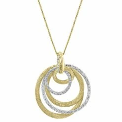 New 😍 EFFY Collection EFFY® Diamond Interlocking Circles 18 Pendant Necklace (1 Ct. T.w.) In 14k Gold & White Gold White & Yellow Gold 👏
