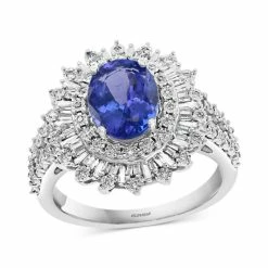 Best Pirce 😉 EFFY Collection EFFY® Tanzanite (1-5/8 Ct. T.w.) & Diamond (1/4 Ct. T.w.) Halo Ring In 14k White Gold 🧨