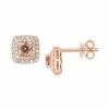 Coupon ❤️ EFFY Collection EFFY® Espresso Diamond (1/2 Ct. T.w.) & White Diamond (3/8 Ct. T.w.) Stud Earrings I 14k Rose Gold 😀