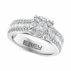 Wholesale ✨ EFFY Collection EFFY® Diamond Halo Baguette Ring (1-1/2 Ct. T.w.) In 14k White Gold 🤩